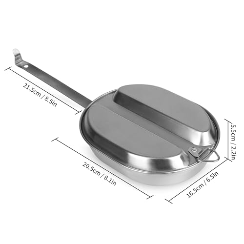 Goetland Stainless Steel US Military Mess Kit Plate Set with No Utensils for Camping Hiking Picnic