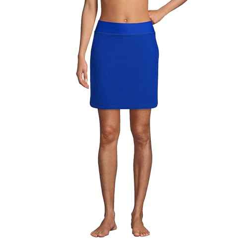 Lands' End Womens Comfort Waist Swim Skirt Swim Bottoms Skort Electric Blue Regular 14