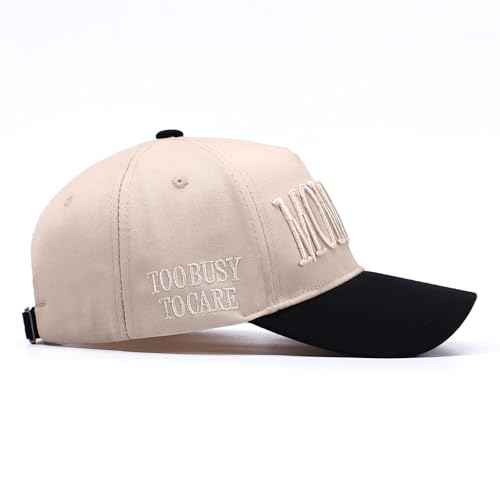 Vintage Two-Tone Trucker Hat Adjustable Baseball Cap with Mommin Embroidery Ponytail Fit Unisex Outdoor Casual Headwear