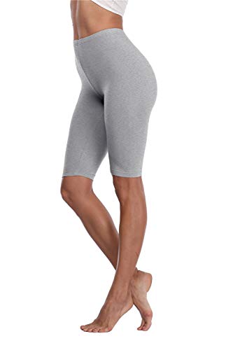 Kotii Women's Buttery Soft Short Leggings Modal Cotton Shorts Under Dresses - Small-Medium / Grey