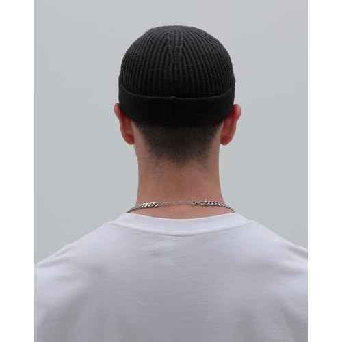 vidsel Thin Wool Fisherman Beanie for Men Women, Short Knit Cuff Trawler Watch Hats