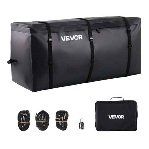VEVOR Hitch Cargo Carrier Bag, Waterproof 840D PVC, 60.24 x 24.02 x 35.94 in (30 Cubic Feet), Heavy Duty Cargo Bag for Truck Bed Storage with Reinforced Straps, Suitable for Car SUV Vans Hitch Basket