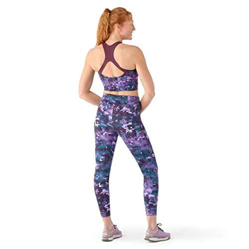 Smartwool Women's Active Crop Bra Purple Iris Watercolor L
