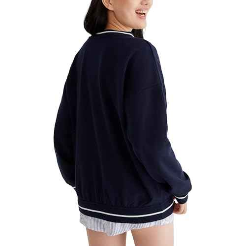 AEROPOSTALE Women's Malibu Athletic Oversized V-Neck Sweatshirt