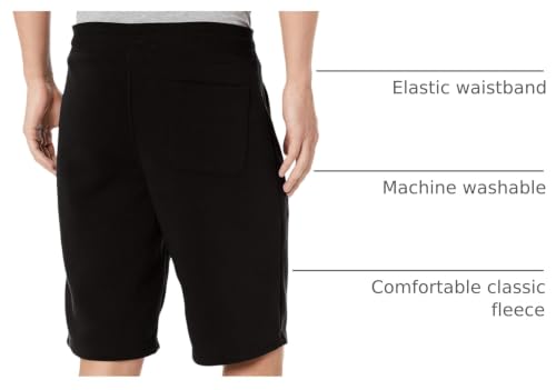 Southpole Men's Cotton Fleece & Jersey Shorts - Small Black Fleece, 10" Inseam