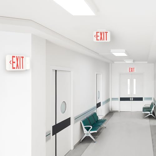 Emergency Exit Sign Double Face LED UL Certified Fire Retardant 1-Pack