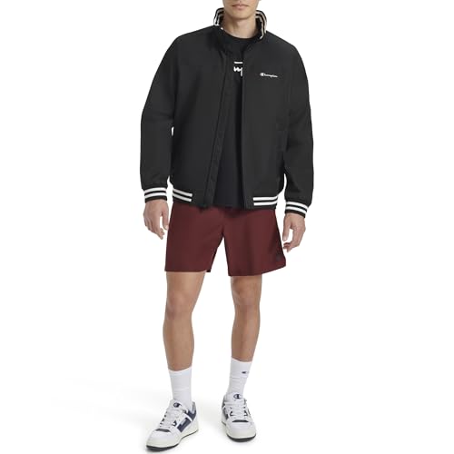 Champion mens Water Resistant Varsity Bomber Jacket With Flex Stand Collar