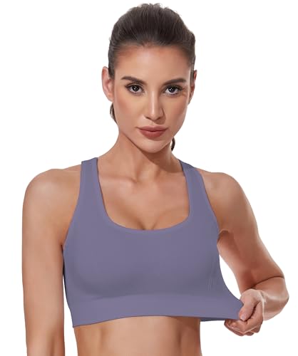 High Support Sports Bra for Women - Adjustable Straps Padded Cross Back Workout Yoga Running Black White Orangered Purple Grey 3X-Large