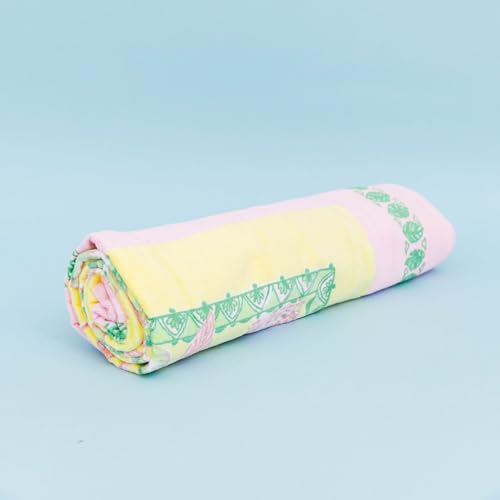Large Cotton Beach Towel 40x70 Inches - Tropical Oasis Pattern