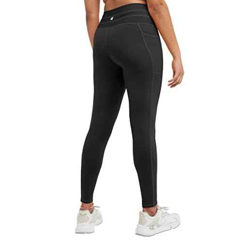 Champion Women's Leggings, Soft Touch, Moisture Wicking, Drawcord Leggings for Women, 25"