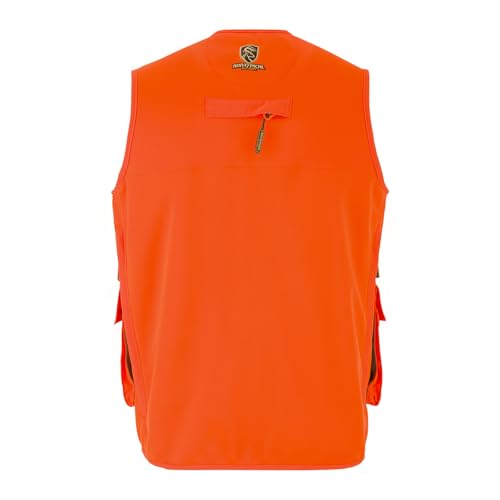 DRAKE Men's Blaze Orange Functional Hunting Vest with Scent Control | Side Entry Fleece-Lined Hand-Warmer Pockets