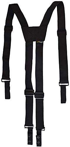 Nylon Police Suspenders for Duty Belt Tactical Harness with 4 Loops Black