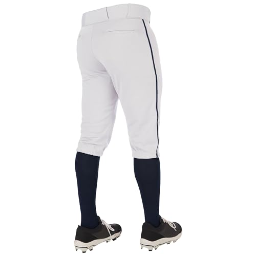 Unisex Baseball Knickers with Braid - Medium White & Navy, Triple Crown 2.0