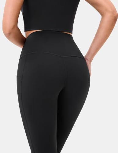Colorfulkoala Essential Capri Leggings with Pockets - Black, Medium, 21" Inseam