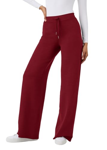 Women’s Lounge Sets 2025 Half Zip Sweatshirt & Wide Leg Pants - Red, Medium