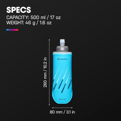 HydraPak SoftFlask Speed Collapsible 500ml Water Bottle - Malibu 2-Pack