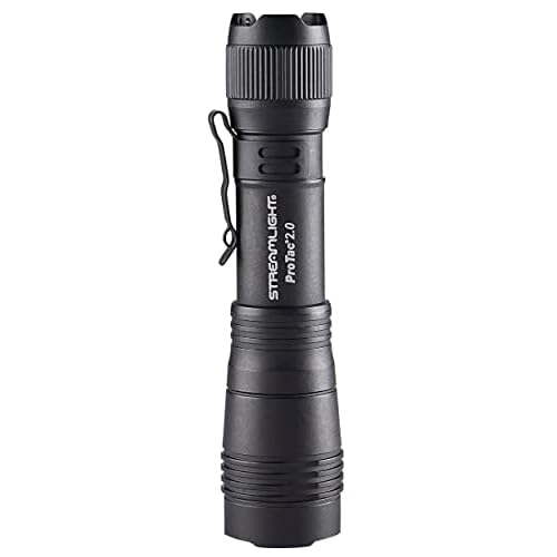 Streamlight 89000 ProTac 2.0 2000-Lumen 17300-Candela Rechargeable Tactical LED Flashlight with USB C Cable, and Holster, Box, Black