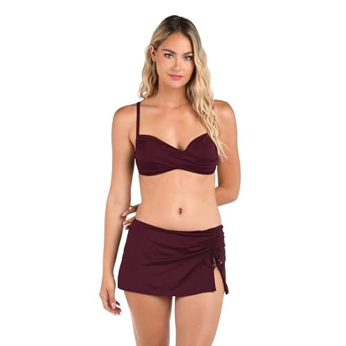 La Blanca Womens Island Goddess Asymmetrical Skirted Swimsuit Bottom