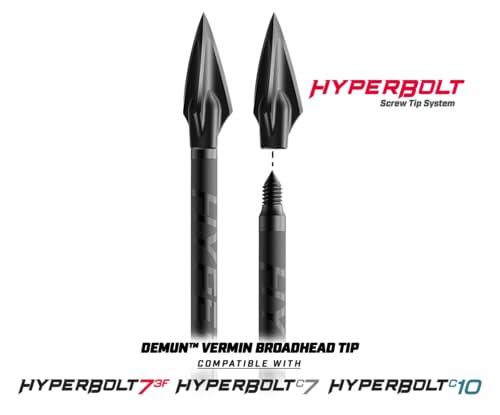 Barnett Demun Helical Broadhead - 12pk Broadhead Designed Exclusively for Demun Hyperbolts with Threaded Tips.