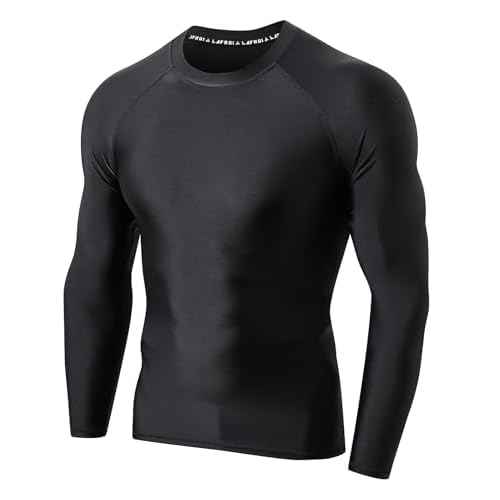 LAFROI Men's Long Sleeve UPF 50+ Sun Protection Shirt Compression BJJ Swim Rash Guard