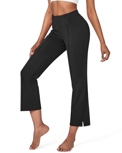 High Waisted Yoga Pants with Pockets - Flare Leggings for Casual & Workout