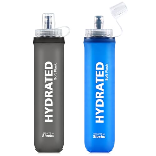 Soft Reusable Hydration Flask 17oz Mix - Foldable BPA-Free Water Bottle for Running Hiking Cycling