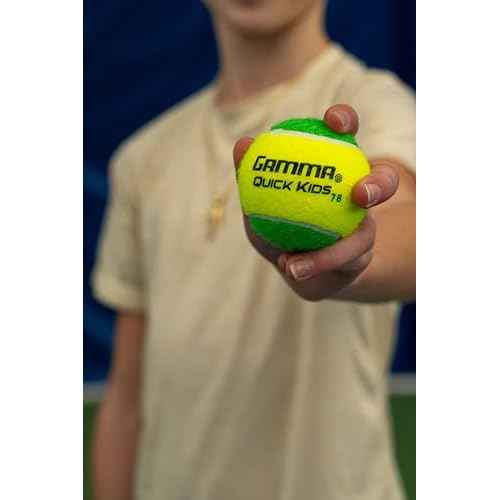 GAMMA Quick Kids 36, 60, & 78 Training Tennis Balls for Kids & Beginners, Low-Compression Core Reduces Speed & Bounce, Great for Tennis Practice, USTA & ITF Approved for Use in 10 & Under Tournaments