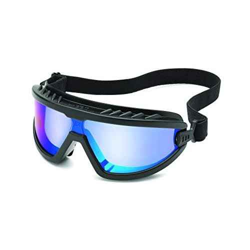 Gateway Safety 4589F Wheelz Stylish and Comfortable Safety Goggle, Blue Mirror Anti-Fog Lens, Black Frame