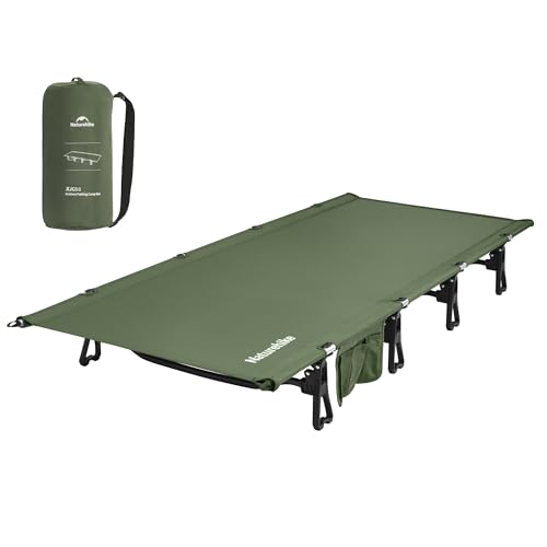 Naturehike Extra Wide GreenWild Camping Cot, Folding Lightweight Camp Cot Bed, Portable Sleeping Bed for Backpacking Travel Beach Home