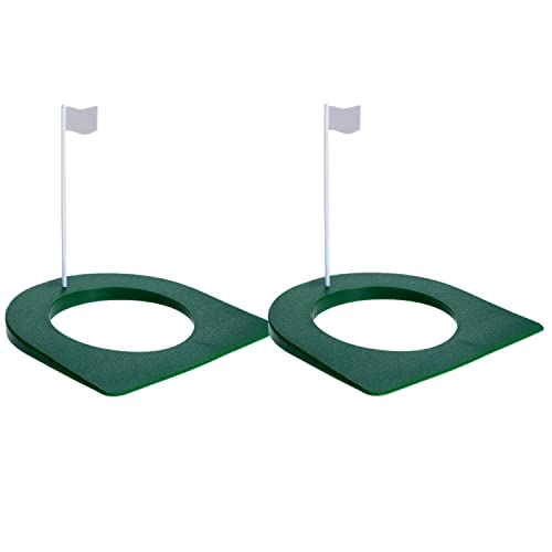 Golf Putting Cup with Flag 2Pcs Set - Indoor & Outdoor Practice Holes for Kids & Adults