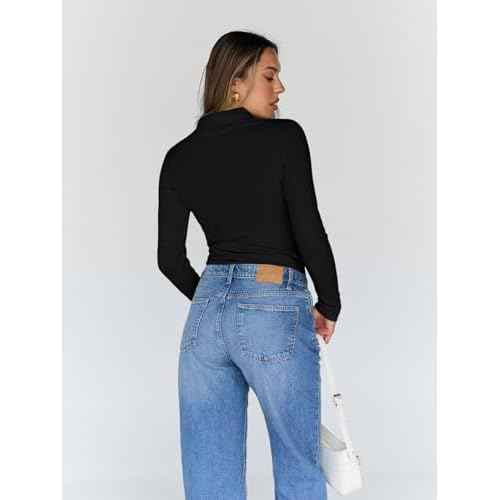 Trendy Queen Women's Turtleneck Long Sleeve Shirts Fall Fashion Basic Thermal Underwear Tops Winter Clothes 2025