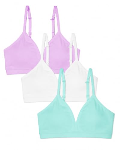 Girls' Soft & Smooth Seamless Training Bra XL Aruba Blue & White
