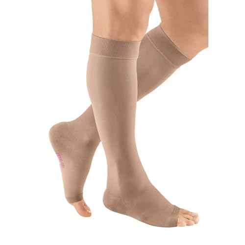 mediven Plus for Men & Women, 30-40 mmHg ? Open Toe, Knee High Compression Socks with Silicone Top Band