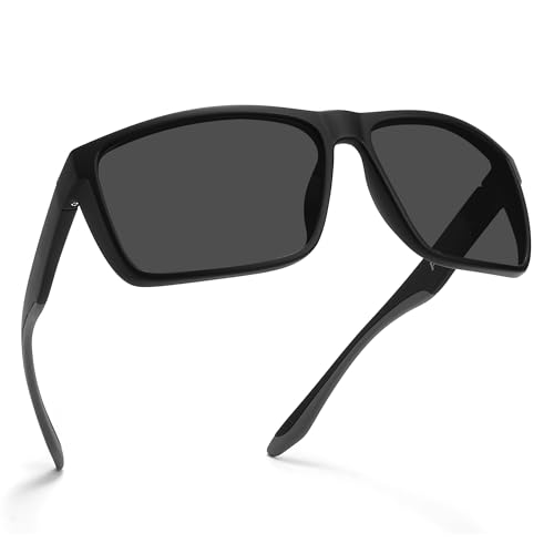 XXL Large Polarized Sports Sunglasses for Big Heads Men Black Grey Variation