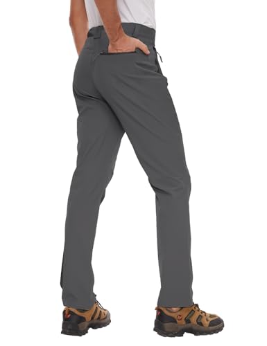 Men's Tall Hiking Pants - Large / 36 Inseam, Dark Gray, Quick Dry Waterproof Cargo