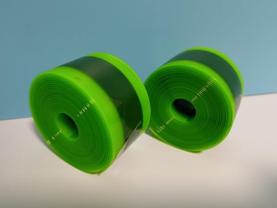 2 Rolls Bike Tire Liner Protection Strip, Road & Mountain Bike Tube Flat Protector Puncture Proof TPU Tire Liner (Green and Black, 23 * 1.0 * 2300mm)