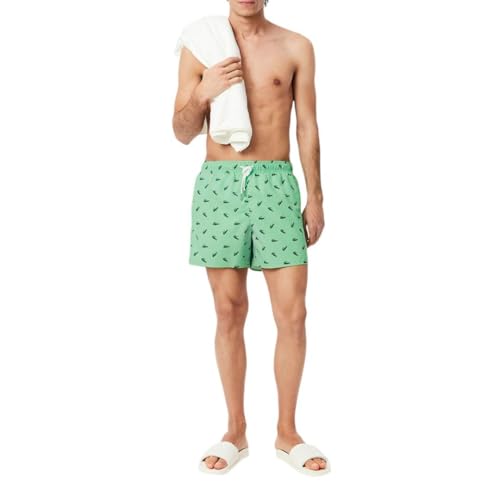 Lacoste Mens Crocodile Print Swim Trunks