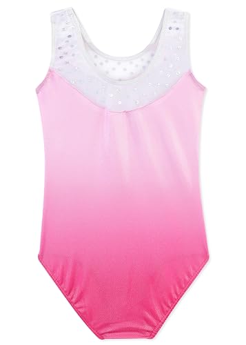 Girls Gymnastics Leotard with Tutu Ballet Costume - Pink Diamond, 5-6 Years