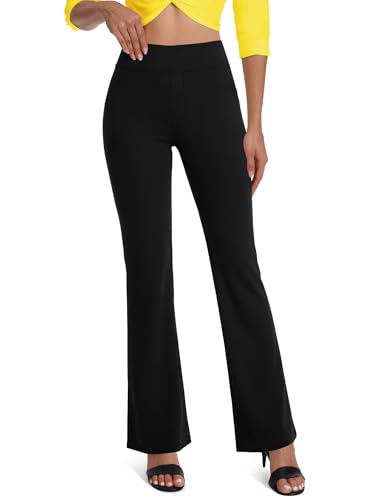 Women's High Waisted Bootcut Yoga Pants - Large, Black
