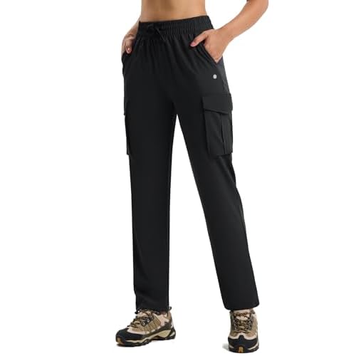 Women's Hiking Pants Lightweight Cargo Quick Dry Water Resistant UPF50+ Travel Outdoor Work Pants Safari Pockets
