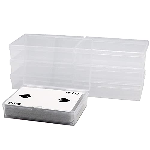 6 Pack Plastic Playing Card Deck Boxes Fits Baseball & Gaming Cards
