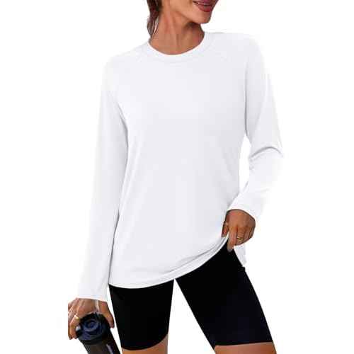 WIHOLL Workout Tops for Women Long Sleeve Sun Shirt UPF 50+ UV Protection Running Hiking Clothes Quick Dry Athletic Tops