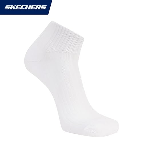 Skechers Men's 10-Pack Half Terry Crew Socks - White 10-13, Cushioned Fit