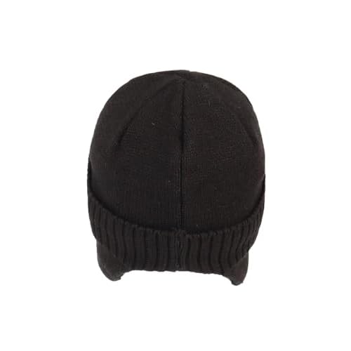 Century Star Mens Winter Hat with Visor & Earflaps,Outdoor Elastic Warm Knitted Fleece Sport Golf Baseball Beanie Cap