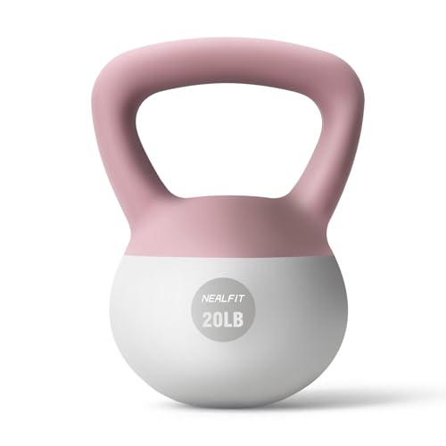 Pink 20LB Soft Kettlebell for Home Gym Strength Training - Anti-Slip & Floor Protection