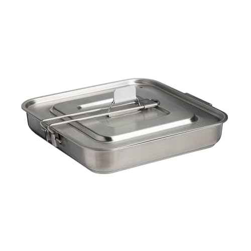 Stanley Wildfare Pro 5-Piece Stainless Steel Square Pan Cook Set | 10 in Fry Pan with Fold & Lock Handle | Cutting Board and Spatula | Camping Essentials for Your Camp Kitchen | BPA-Free