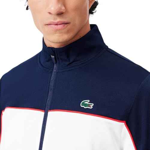 Lacoste mens Sport Print Branding Zipped Sport Sweatshirt
