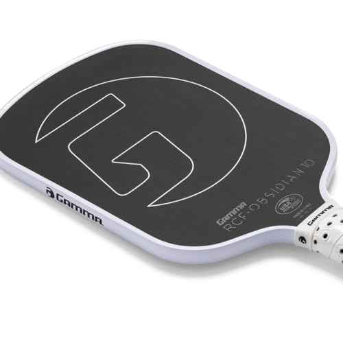 GAMMA RCF Obsidian Pickleball Paddle, Raw Carbon Fiber, 10mm, 13mm, and 16mm Options, Comfortable Molded Foam Handle, Sleak Design, Customizable Handle Weight System