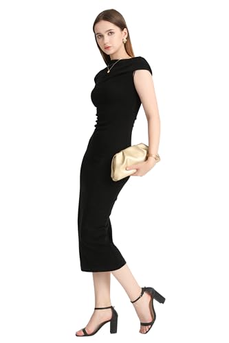 YUWITA Gold Soft PU Leather Clutch Purse for Women Evening Bag - Elegant & Luxurious
