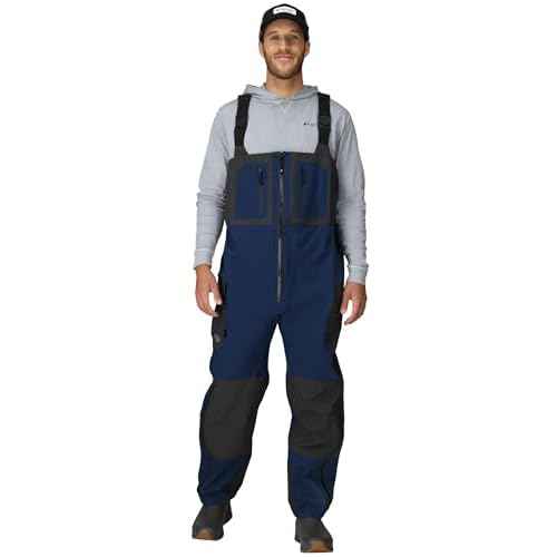 FROGG TOGGS Men's Pilot II Guide Waterproof Breathable Rain Bib, Dust Blue/Slate, Medium